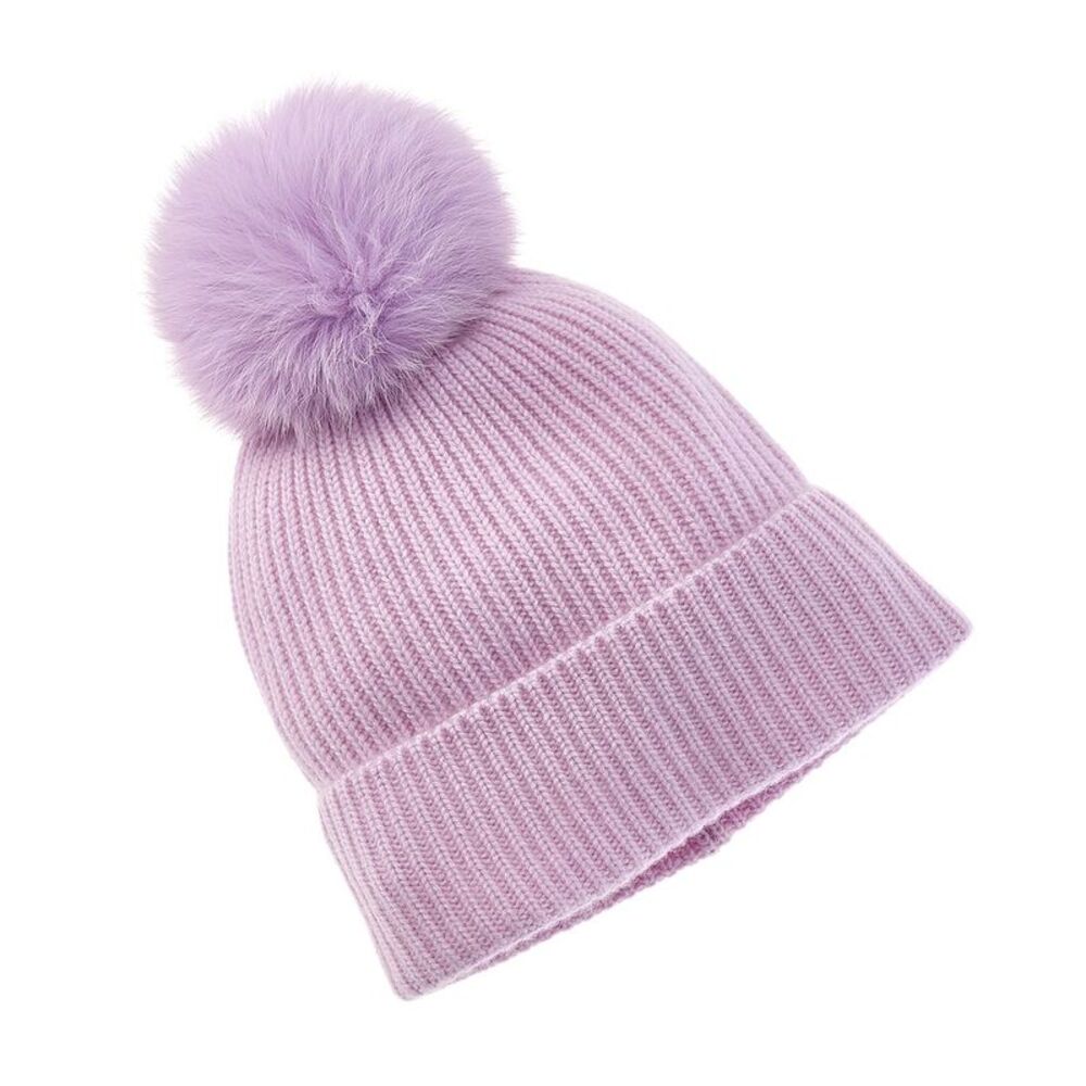 Sofiacashmere Rib Cashmere Hat, Purple